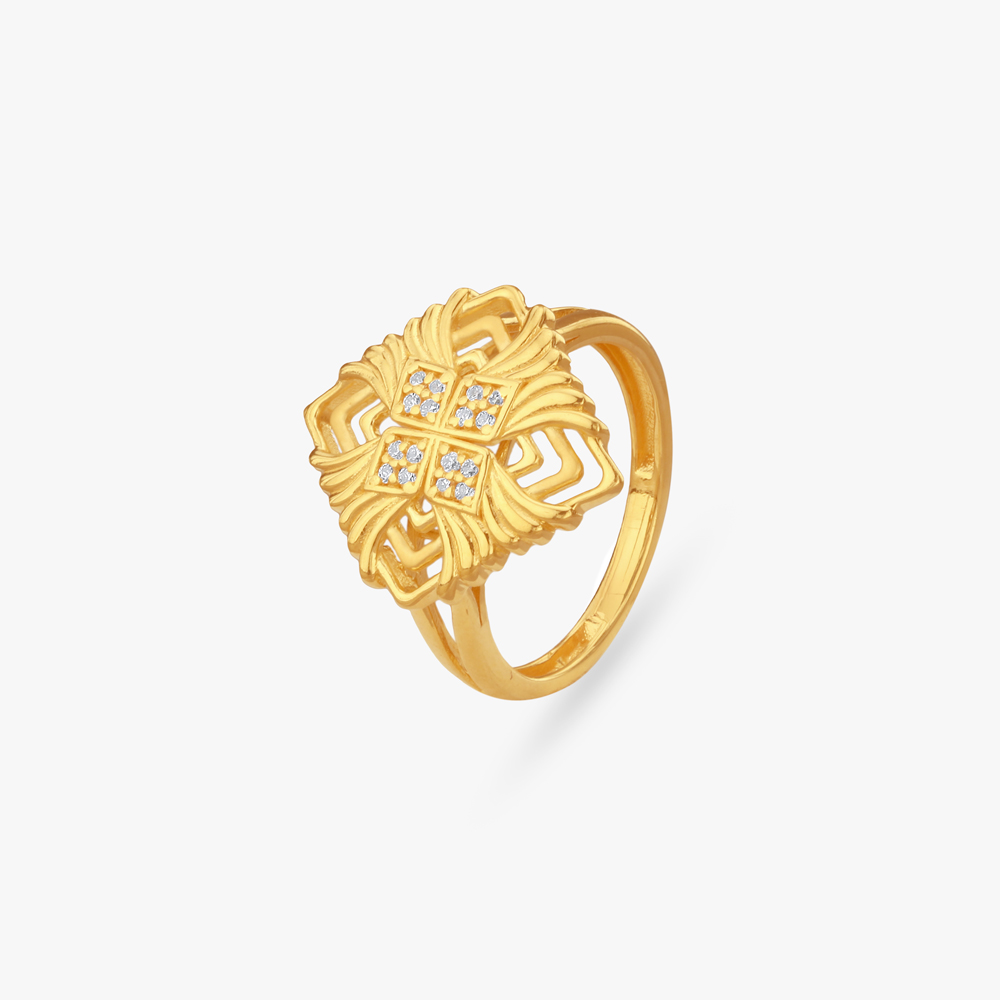 Carved Aura Gold Ring