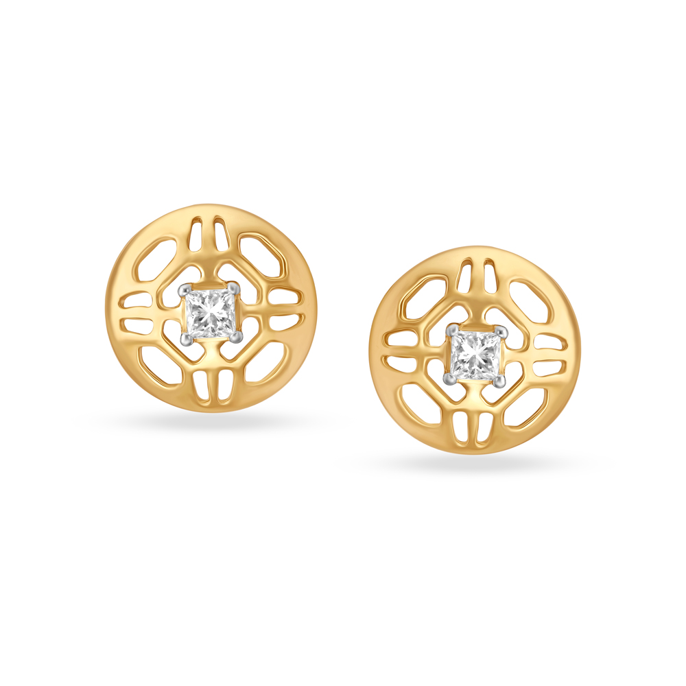Stylish Single Stone Diamond Stud Earrings for Kids