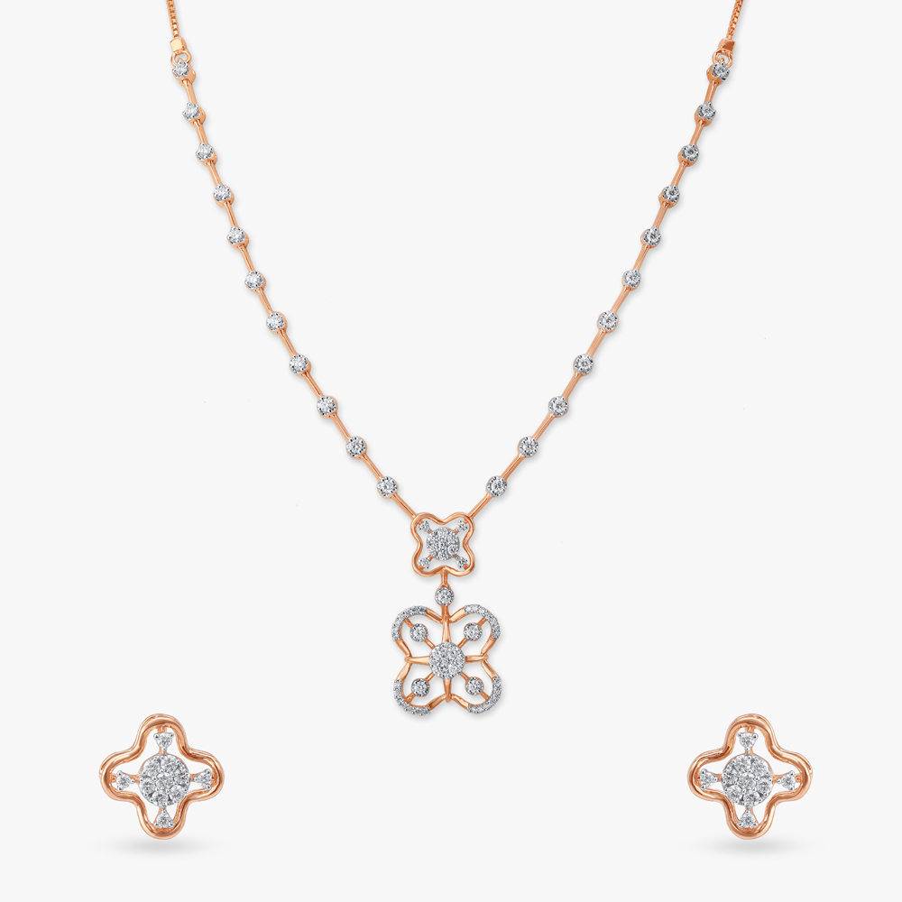 Dreamy Bloom Diamond Necklace Set