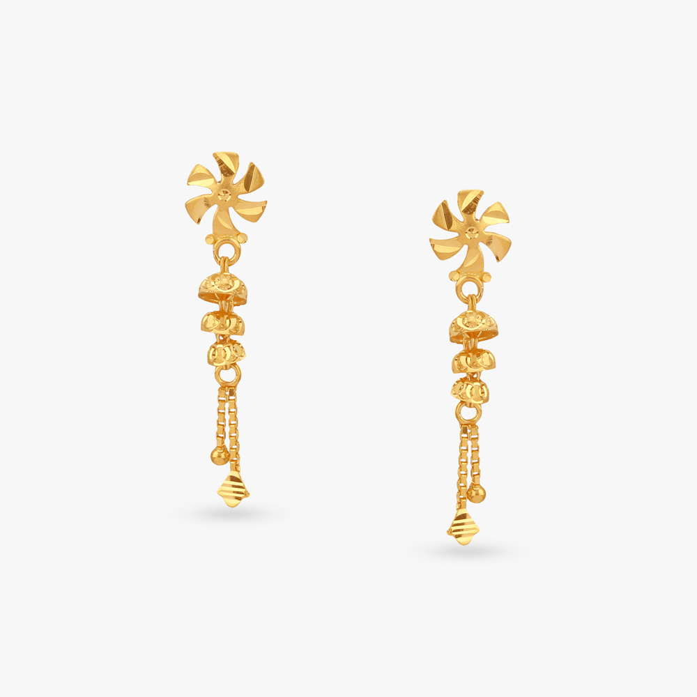 Twirl Glow Gold Drop Earrings
