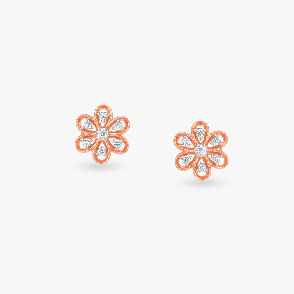 Flowerettes Diamond Stud Earrings