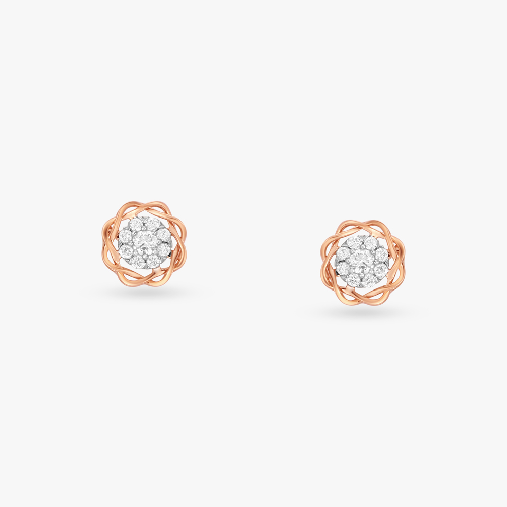 Regal Nest Diamond Stud Earrings