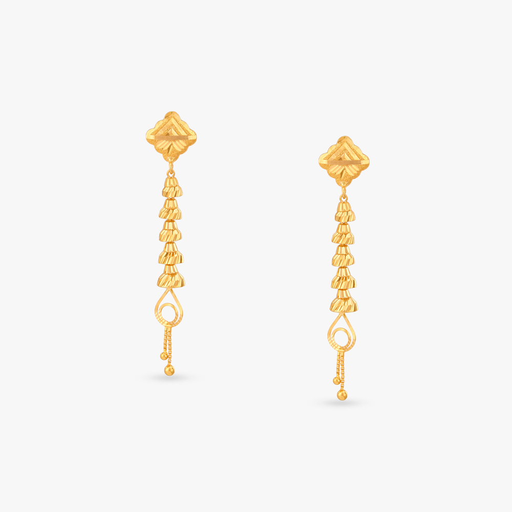 Modern Glam Gold Drop Earrings