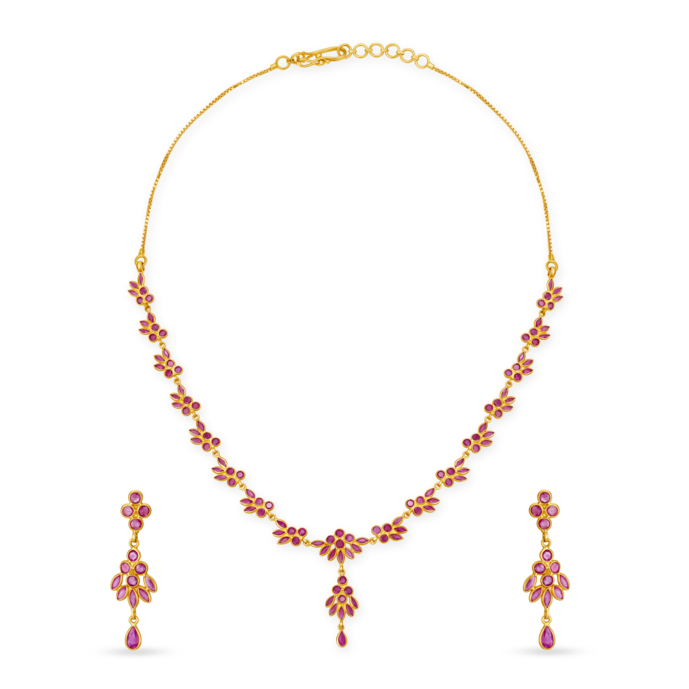 Enchanting Ruby Necklace Set
