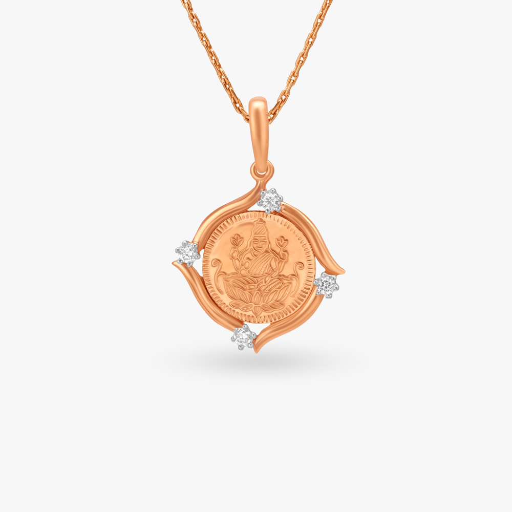 Floral Lakshmi Diamond Pendant