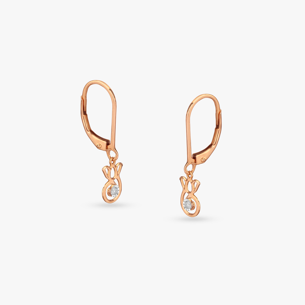 Whimsical Bloom Diamond Hoop Earrings for Kids