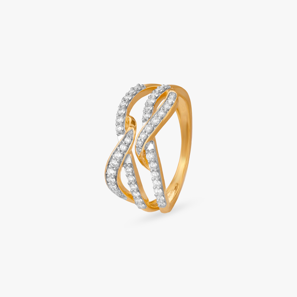 Radiant Weave Diamond Finger Ring
