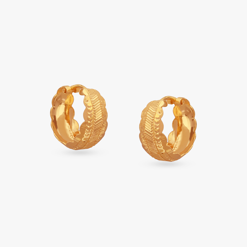 Glinting Petal Gold Hoop Earrings