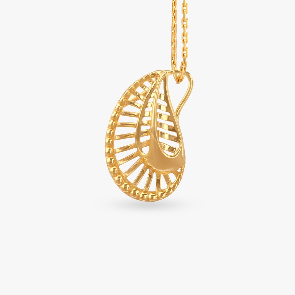 Paisley Twist Gold Pendant