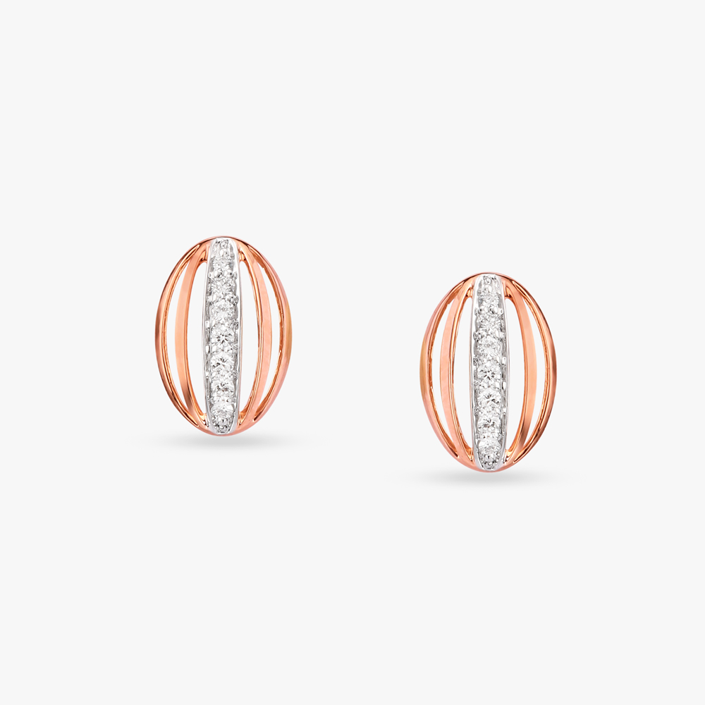Modern Vault Diamond Stud Earrings