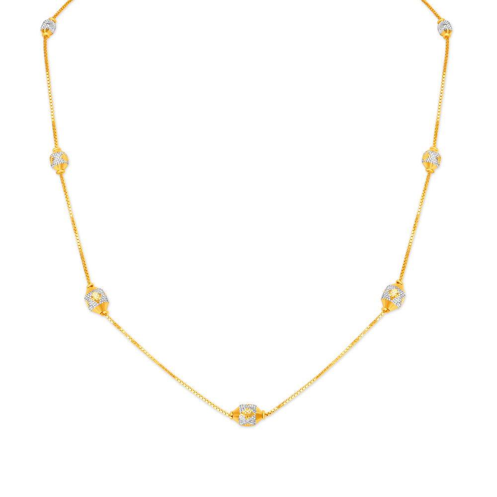Intricate Work Fancy Bead Gold Chain