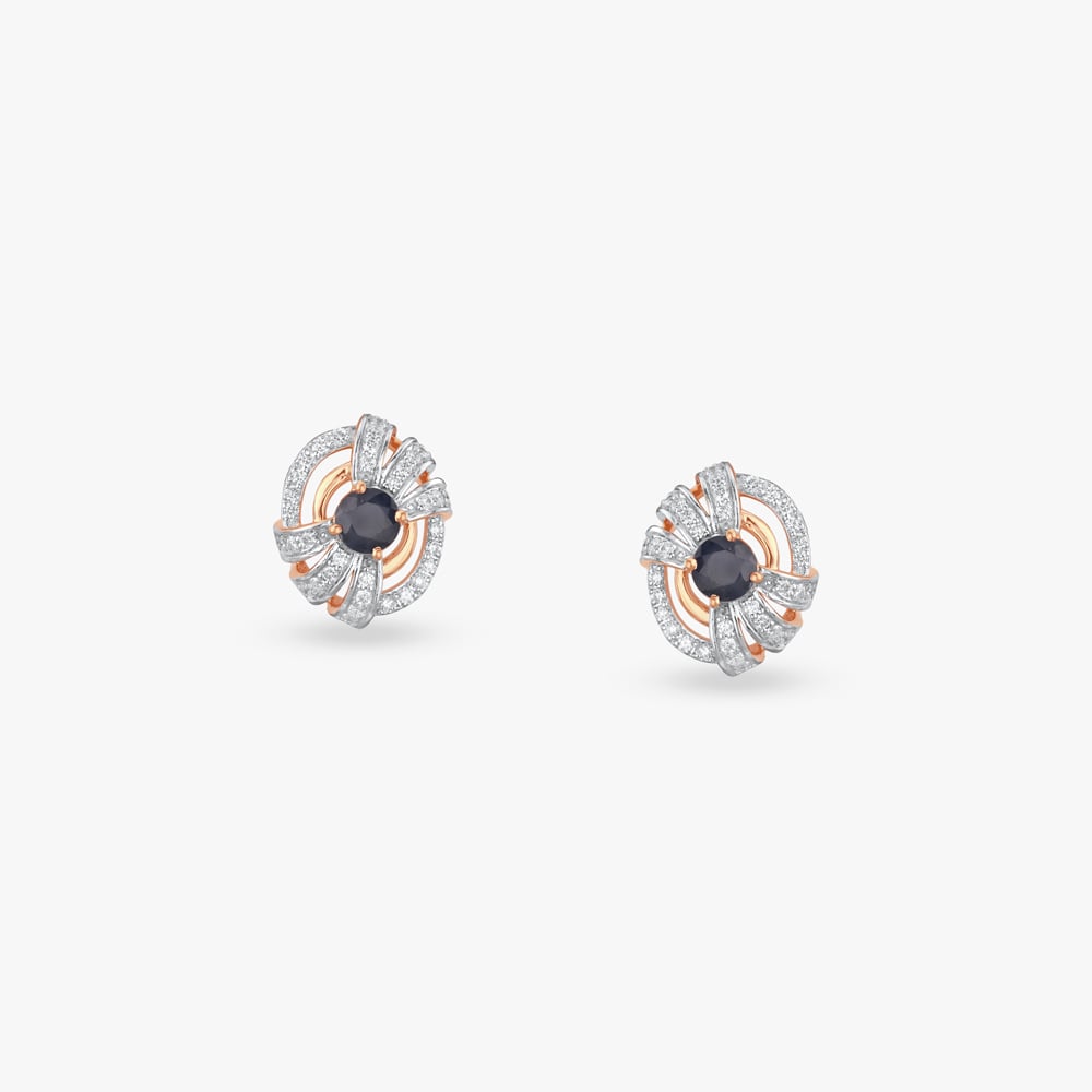 Starlit Aura Diamond Stud Earrings