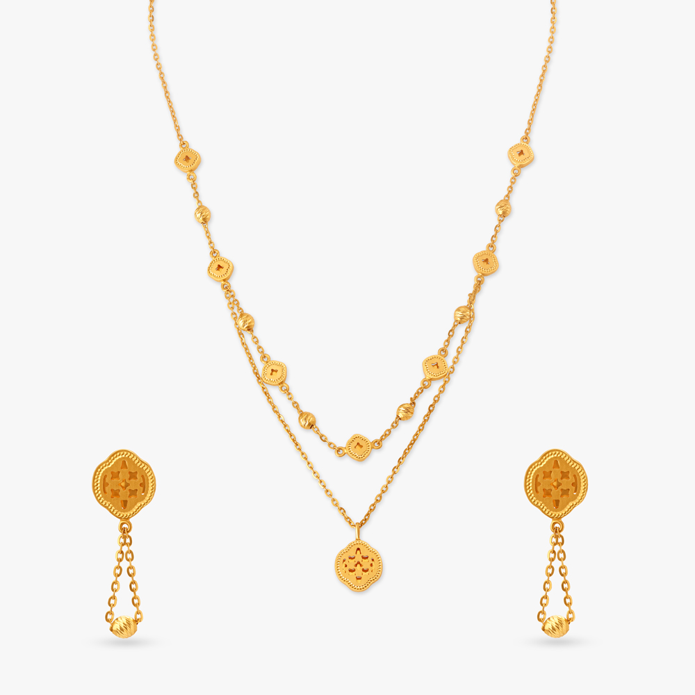 Jaunty Sparkle Layered Necklace Set
