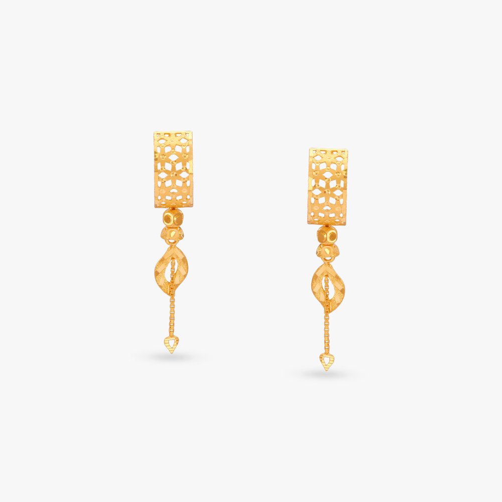 Twist Tassel Gold Drop Earrings