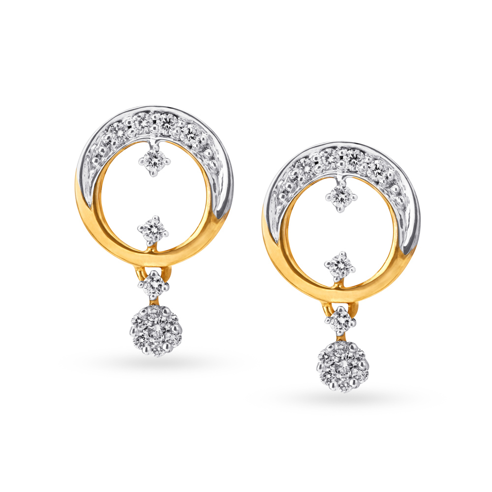 Contemporary Diamond Drop Earrings
