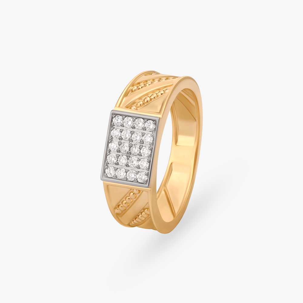 Elegantly Edgy Diamond Ring For Men