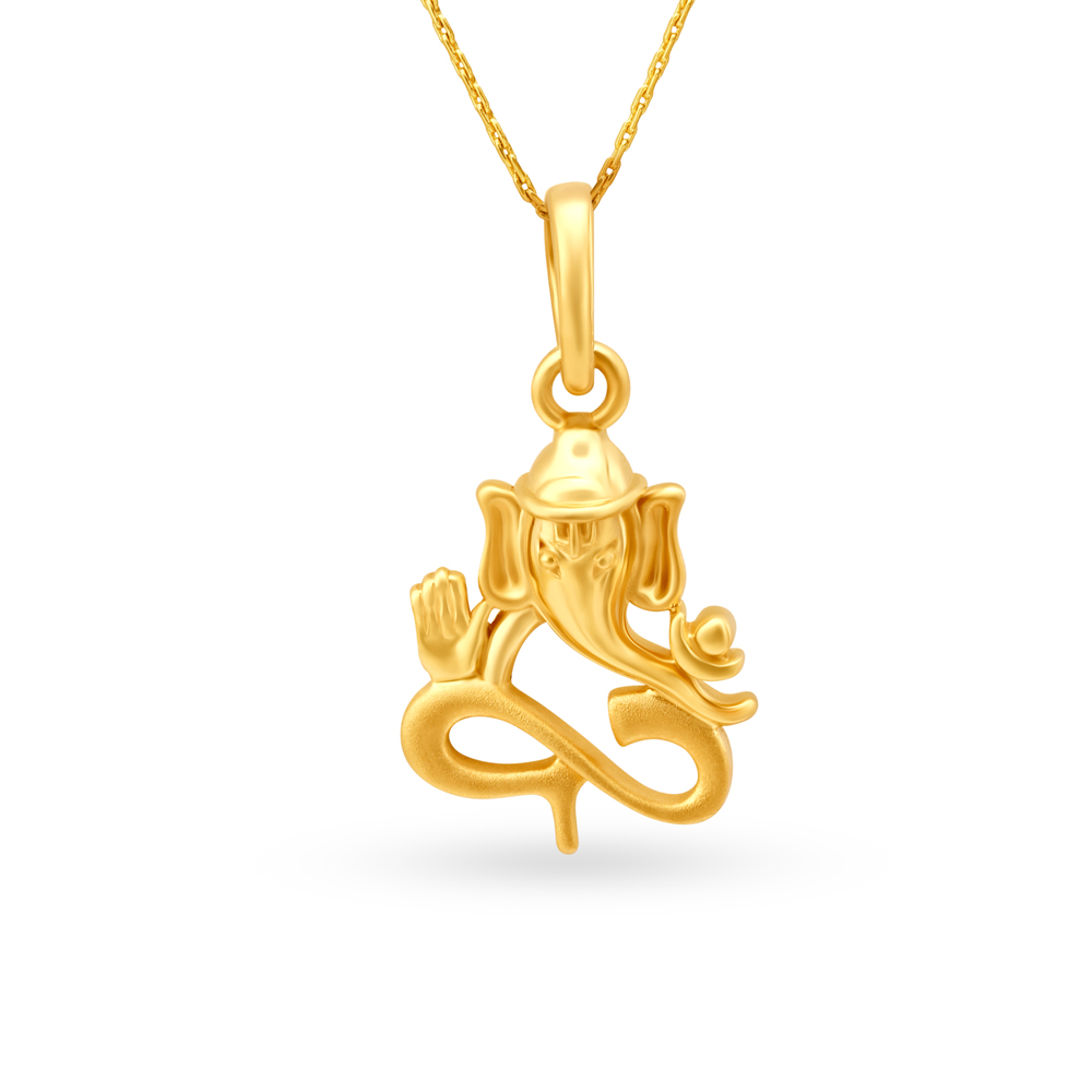 Lord Ganesha Inspired Hypnotic Gold Pendant