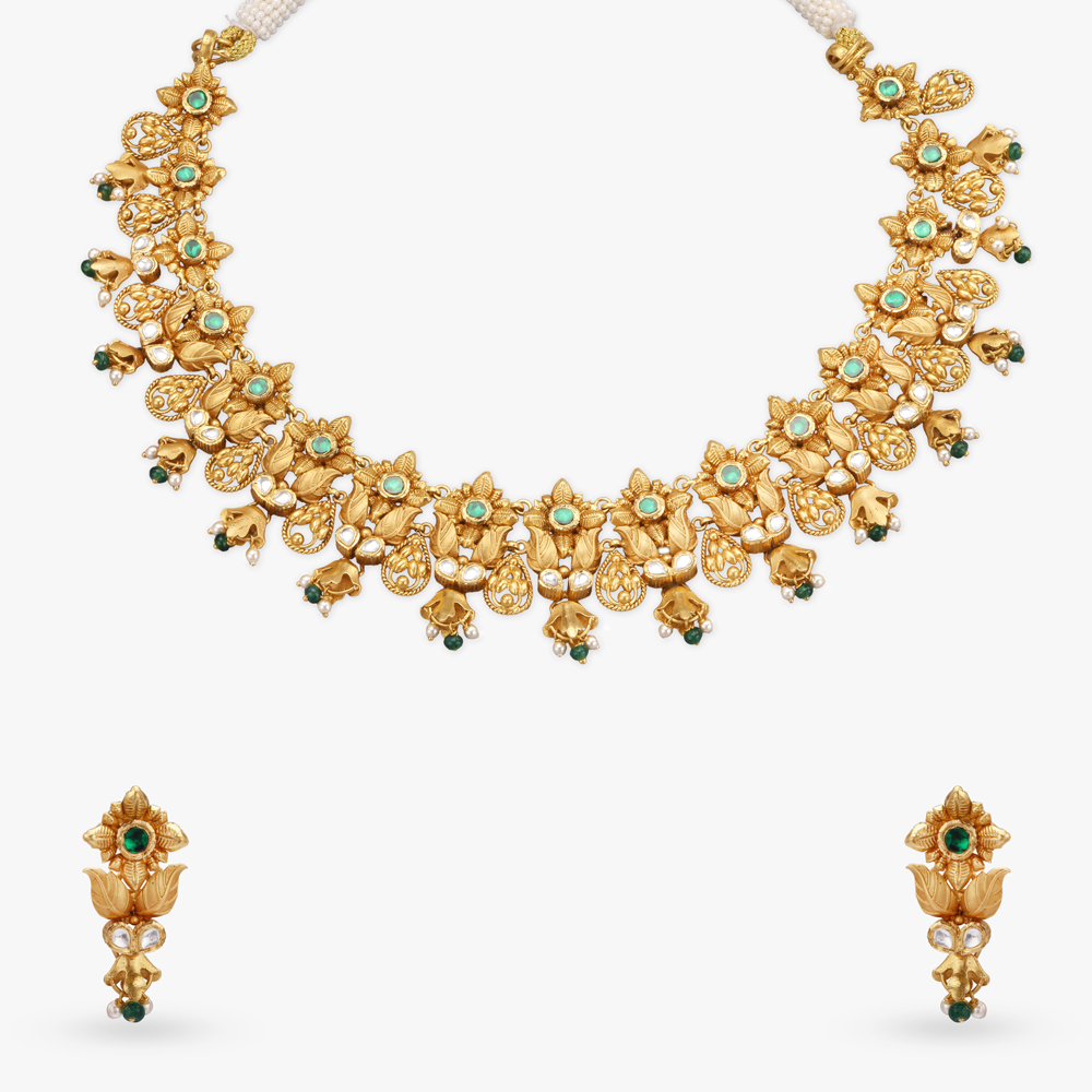 

Floral Fantasy Gold Necklace Set