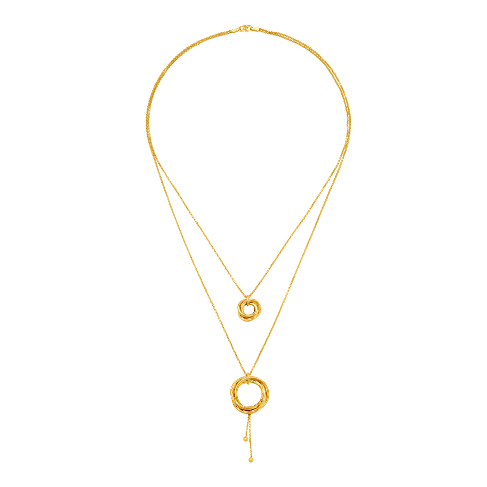 Glamorous Yellow Gold Layered Wreath Chain