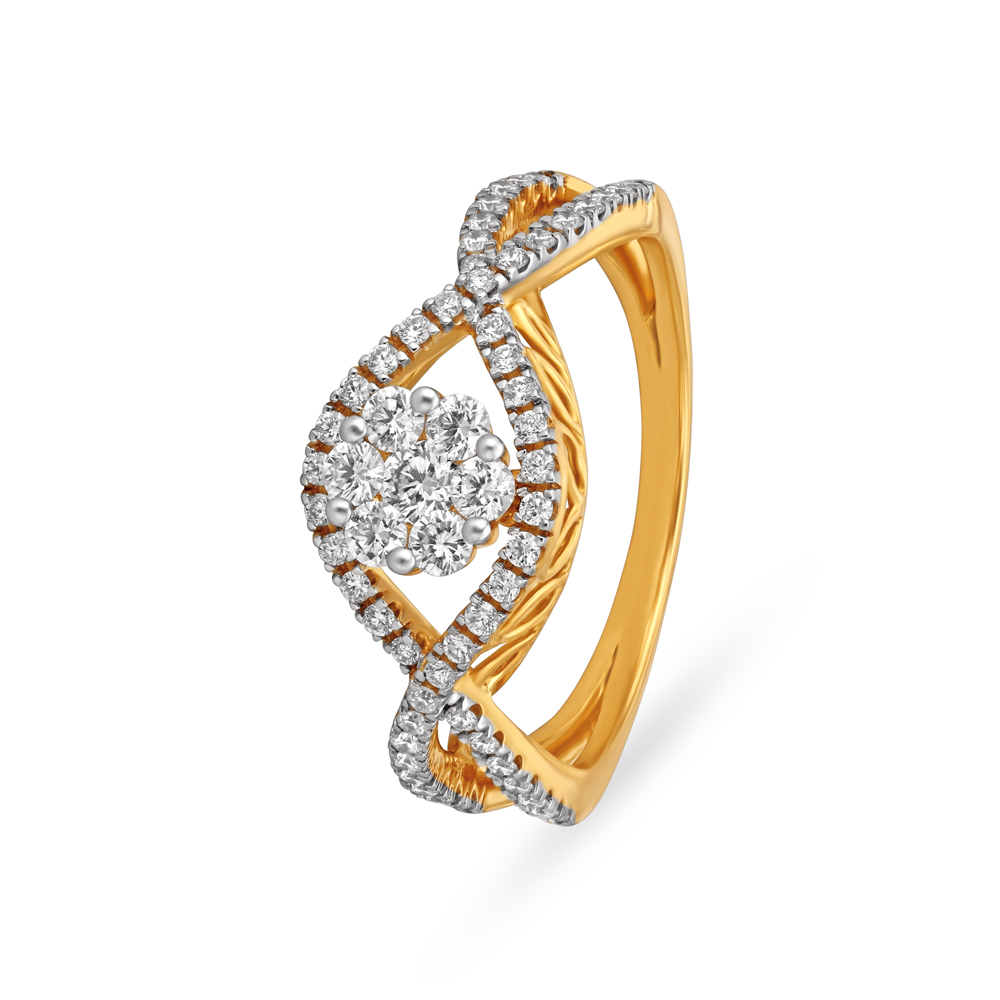 Imperial Intertwined Diamond Gold Finger Ring
