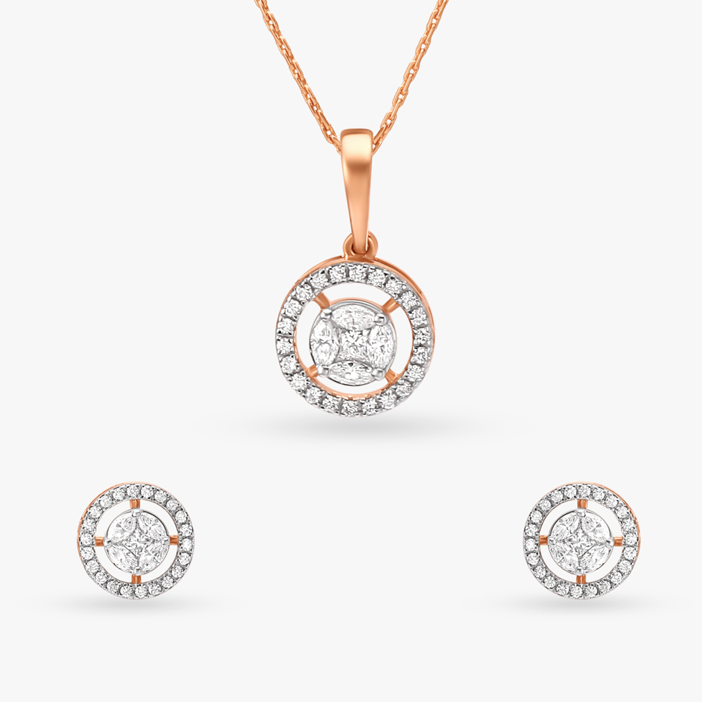 

Timeless Sparkle Diamond Pendant and Earrings Set