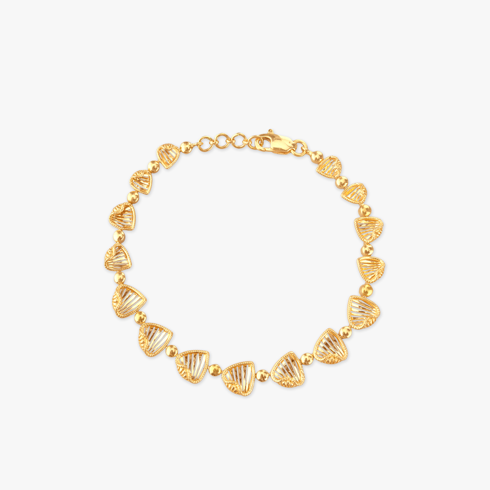 Textured Heart Gold Bracelet