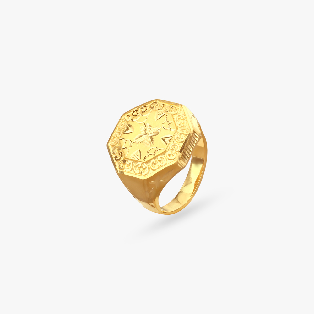 Monarch Crest Gold Ring for Men