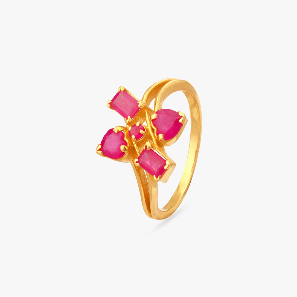 Cross Floral Ring