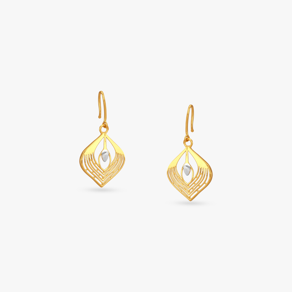 Peacock Glow Gold Hoop Earrings