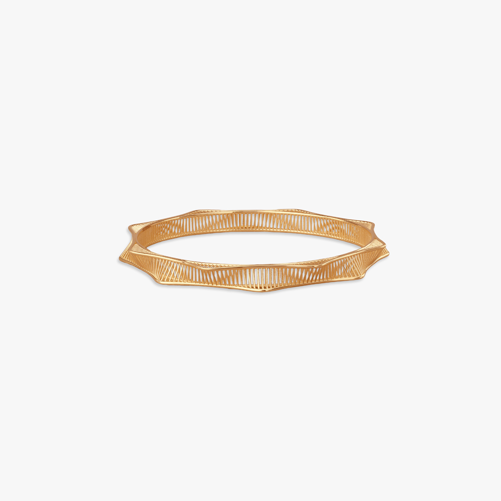 Sunwave Cut Gold Bangle