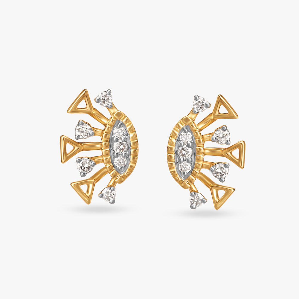 

Golden Gleam Sunburst Diamond Stud Earrings