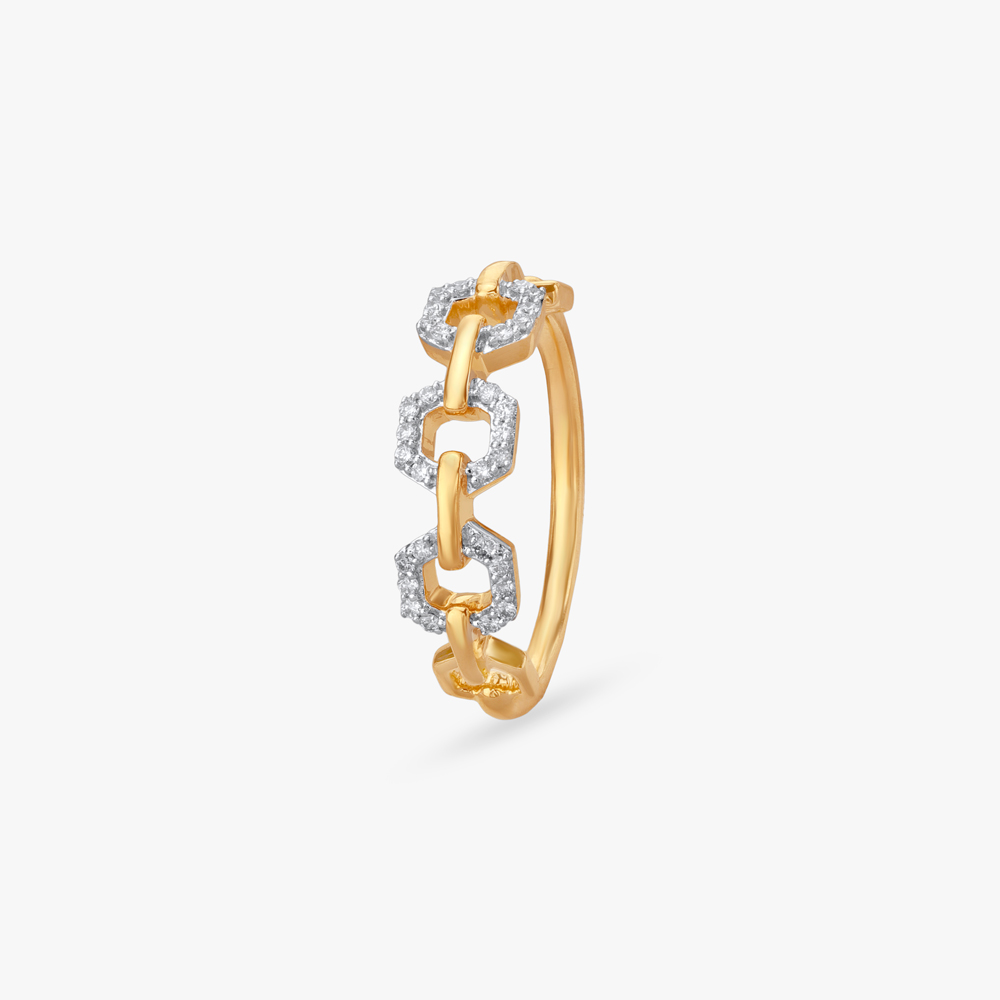 Structured Sparkle Diamond Ring