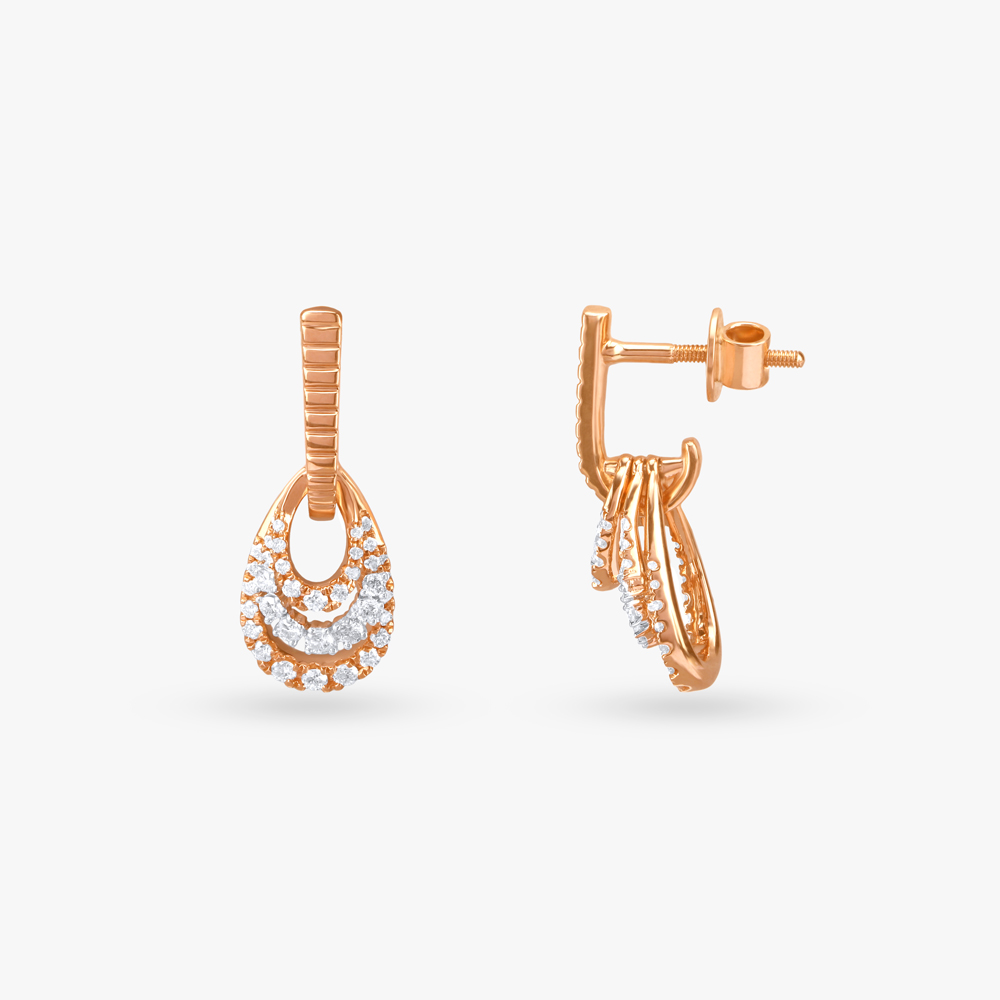 

Dazzling Teardrop Diamond Drop Earrings