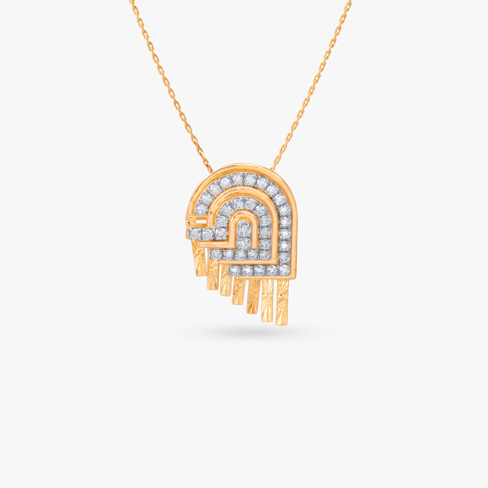 Retro Fringe Diamond Pendant