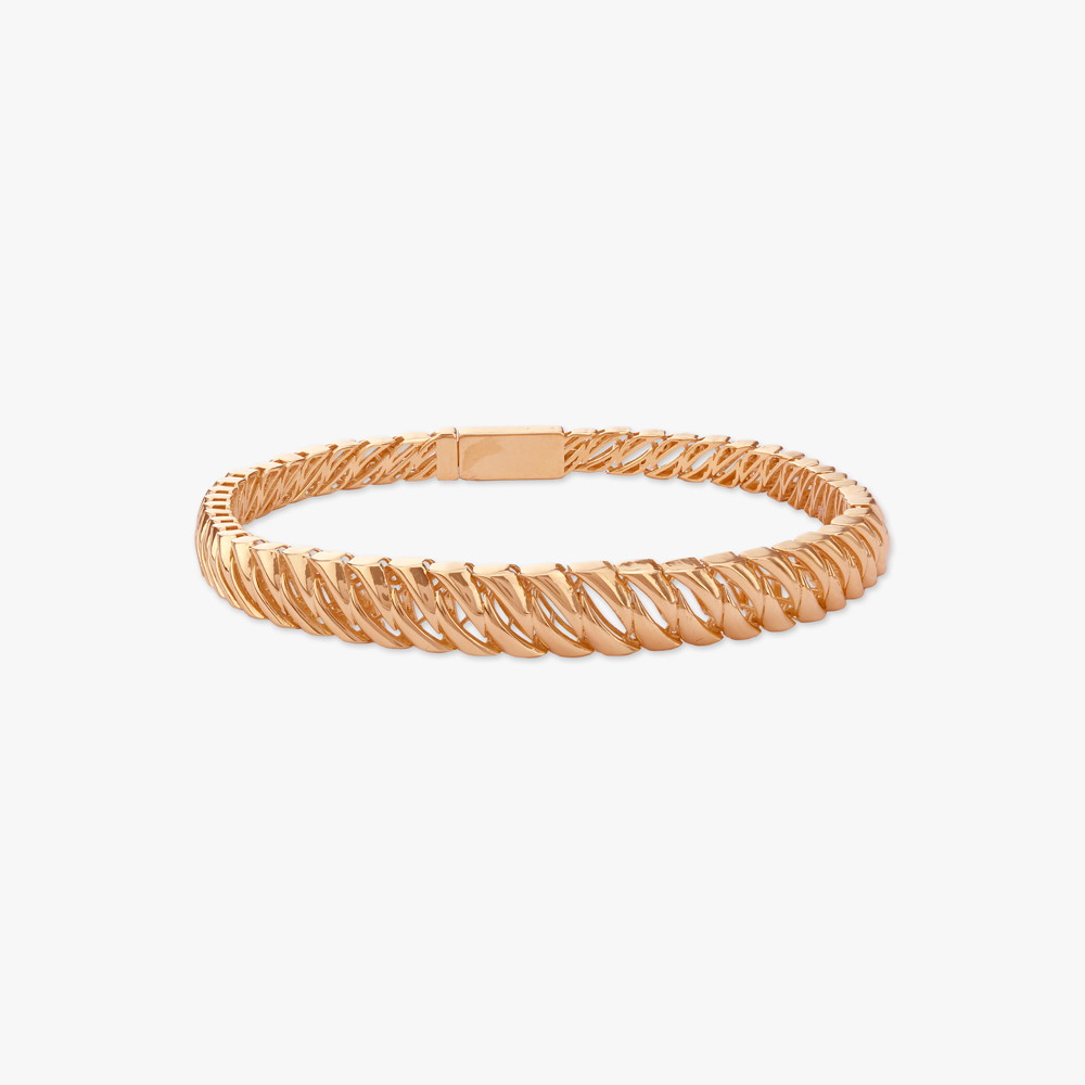Woven Slant Gold Bracelet
