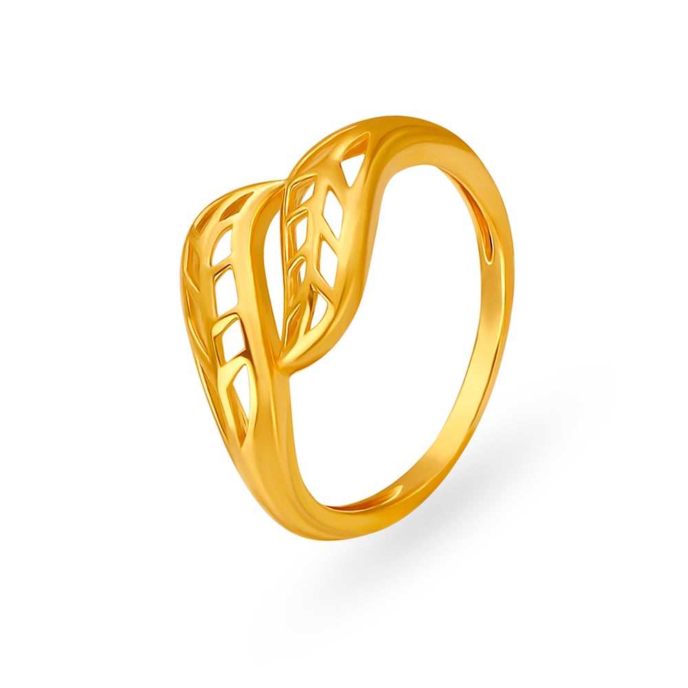 Alluring Leaf Pattern Gold Mesh Ring 1 510122FBAAA00 1
