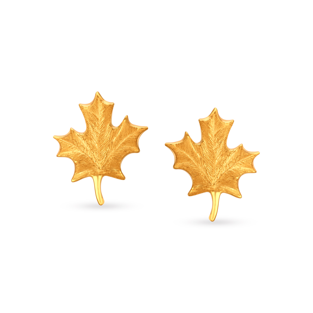 Contemporary Leafy Stud Earrings