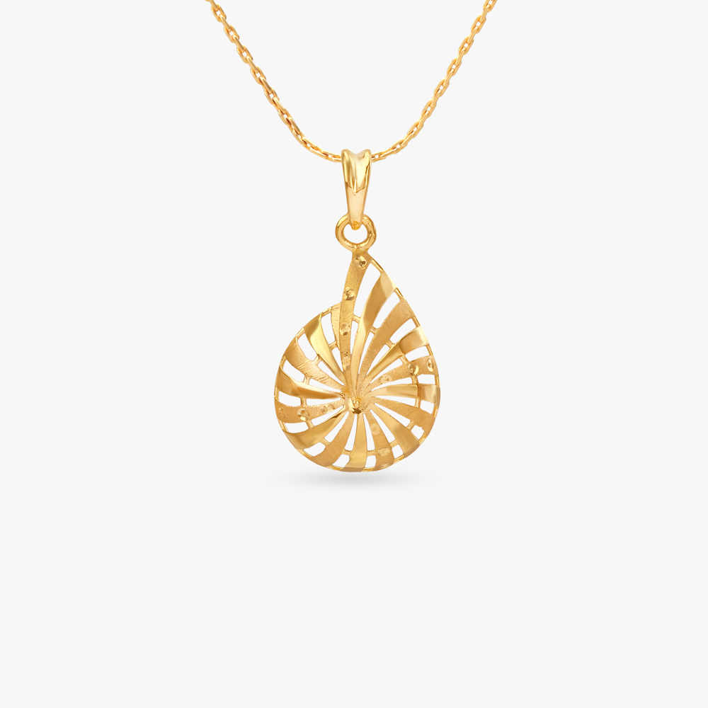 Radiant Swirl Gold Pendant
