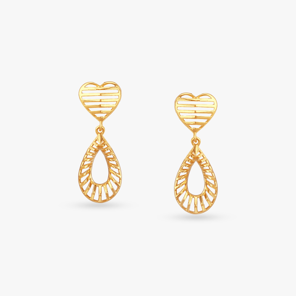 Heartline Glow Gold Drop Earrings