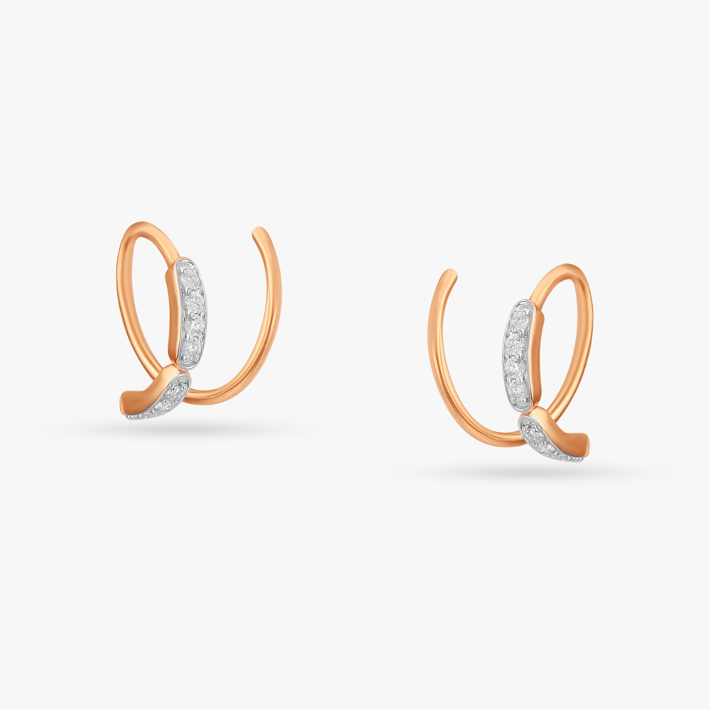 Twinkling Diamond Hoop Earrings