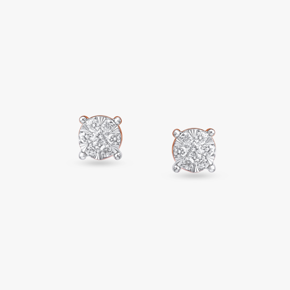 Classic Cluster Diamond Stud Earrings