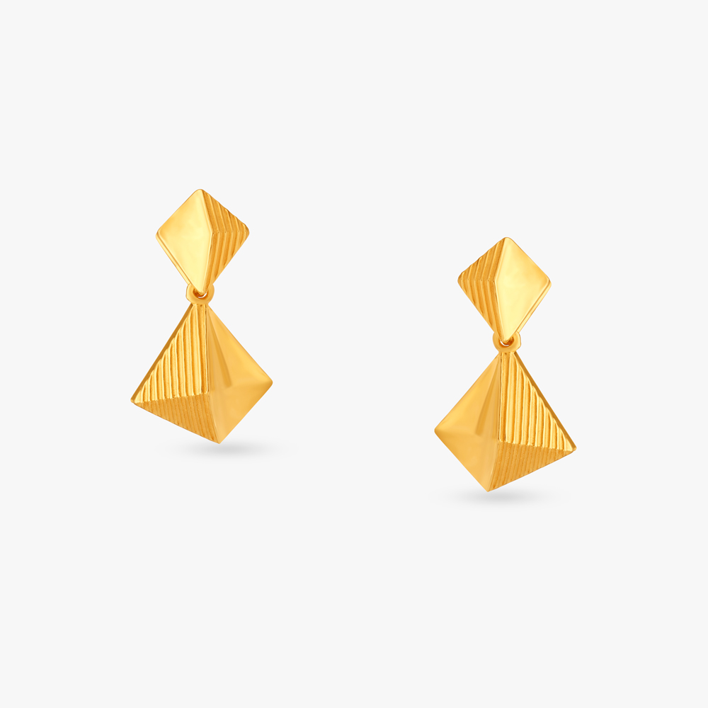 Geometric Gold Drop Earrings