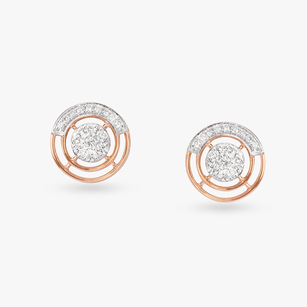 Concentric Glow Diamond Stud Earrings