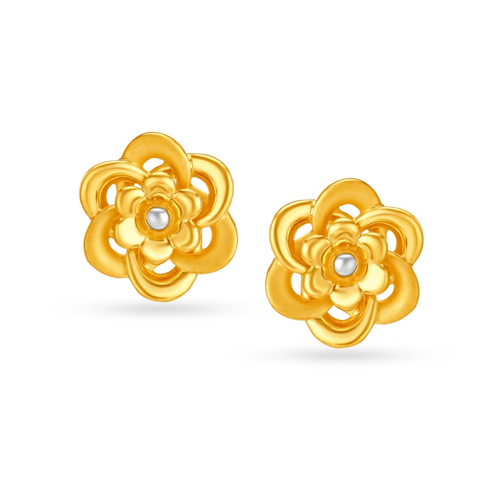 Flashy Floral Stud Earrings