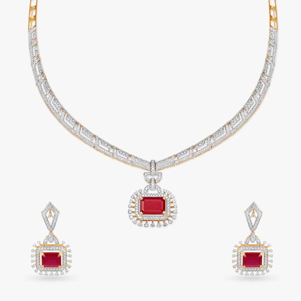 

Poet's Muse Natural diamond Necklace Set