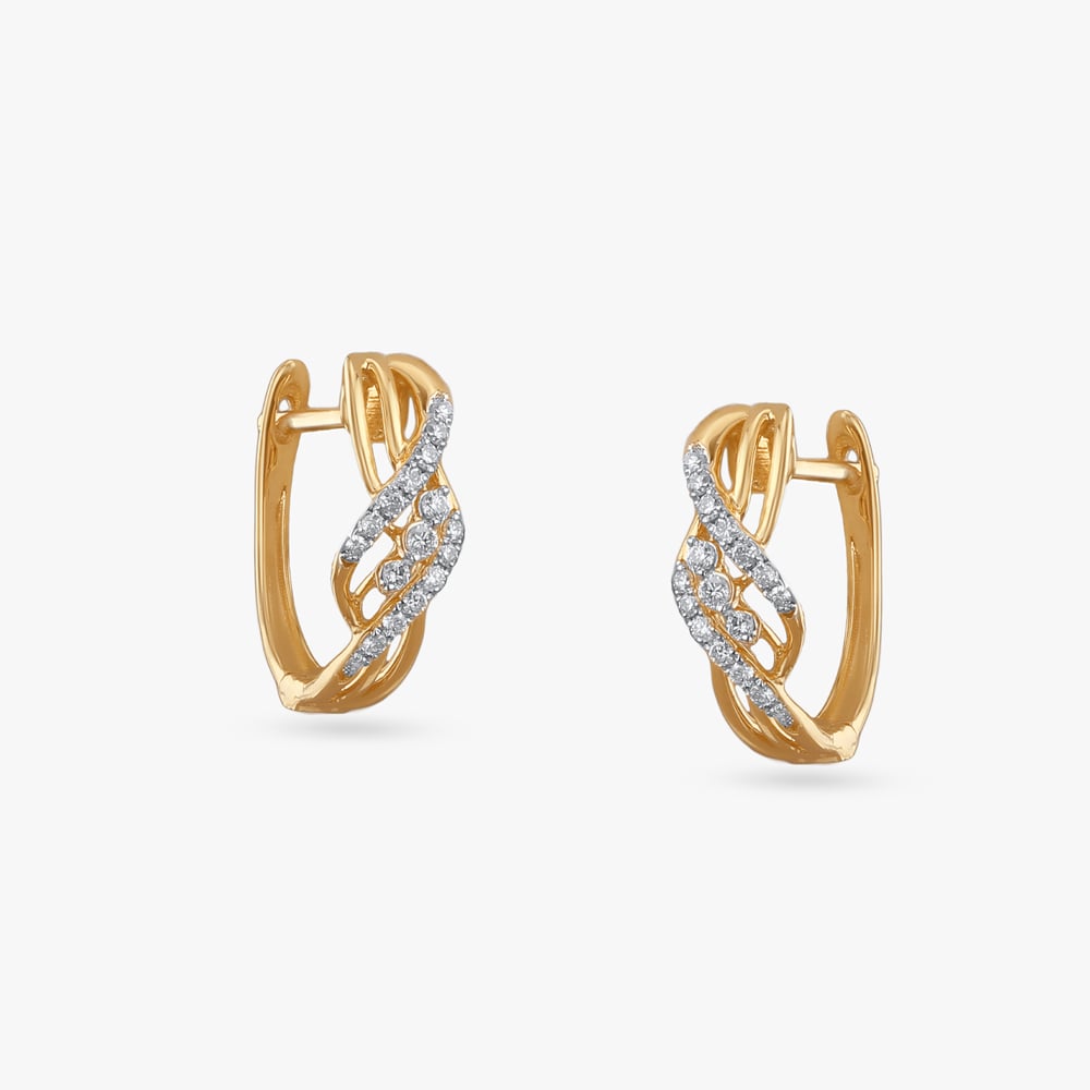 Stylish Interlace Diamond Hoop Earrings