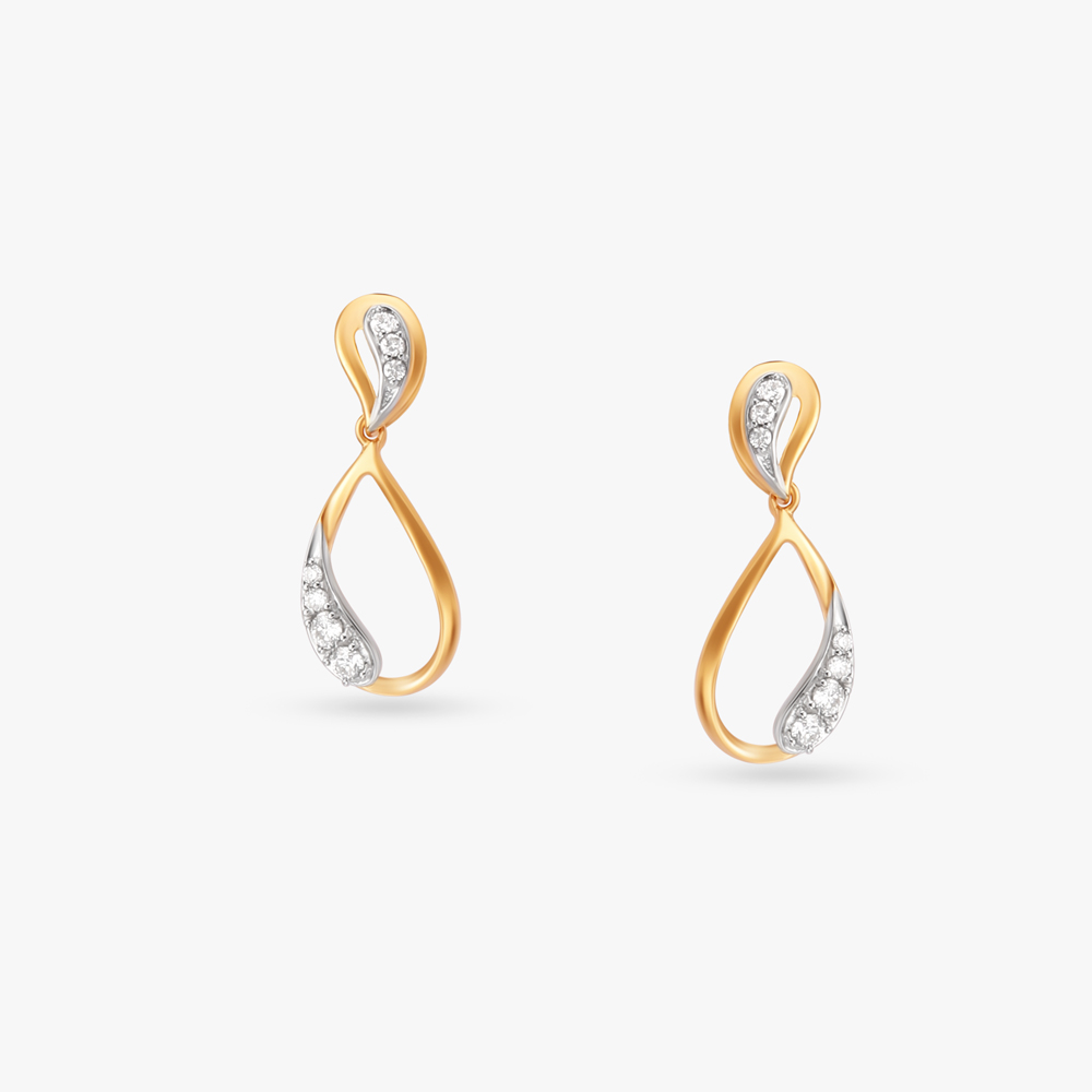 Sleek Diamond Drop Earrings