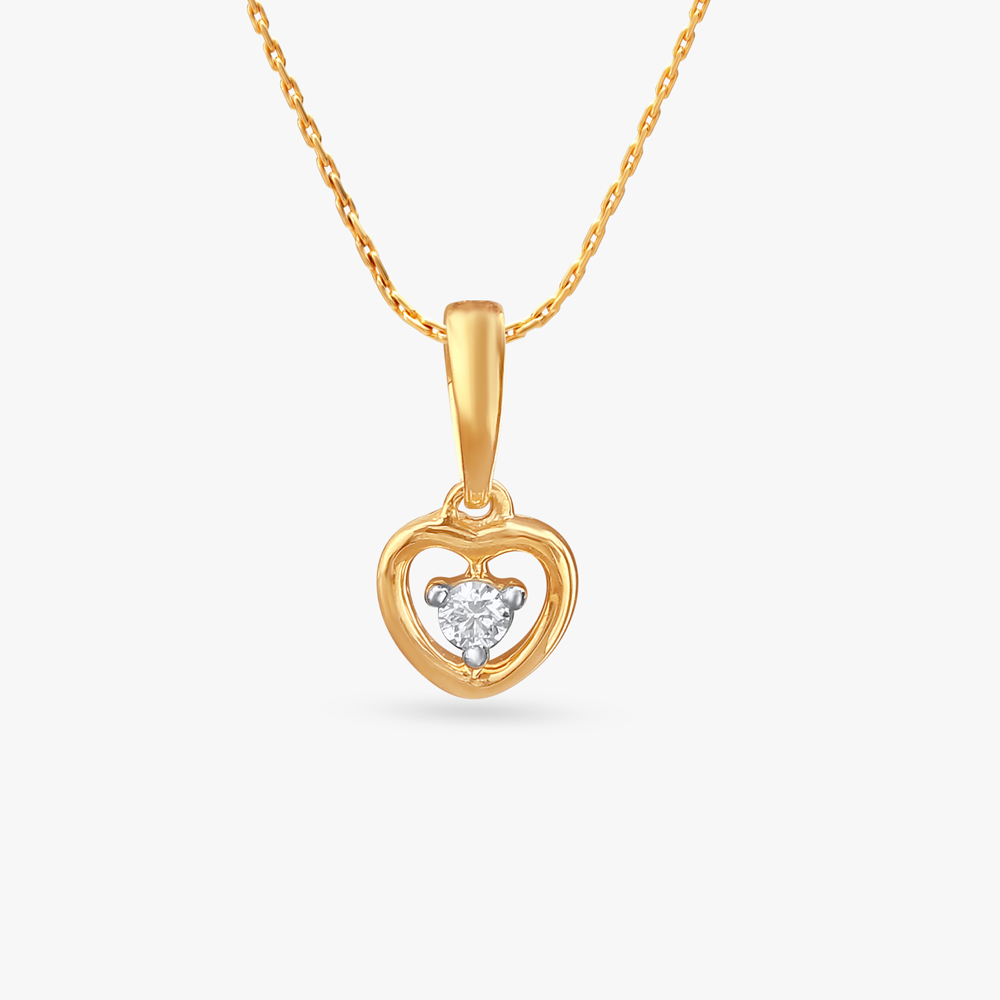 Adorable Heart Diamond Pendant For Kids