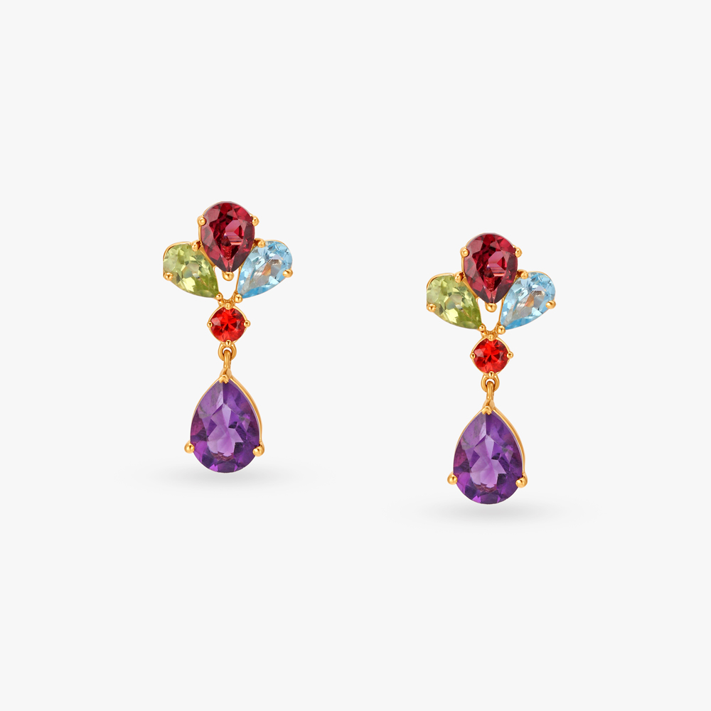 Aurora Glow Gold Drop Earrings
