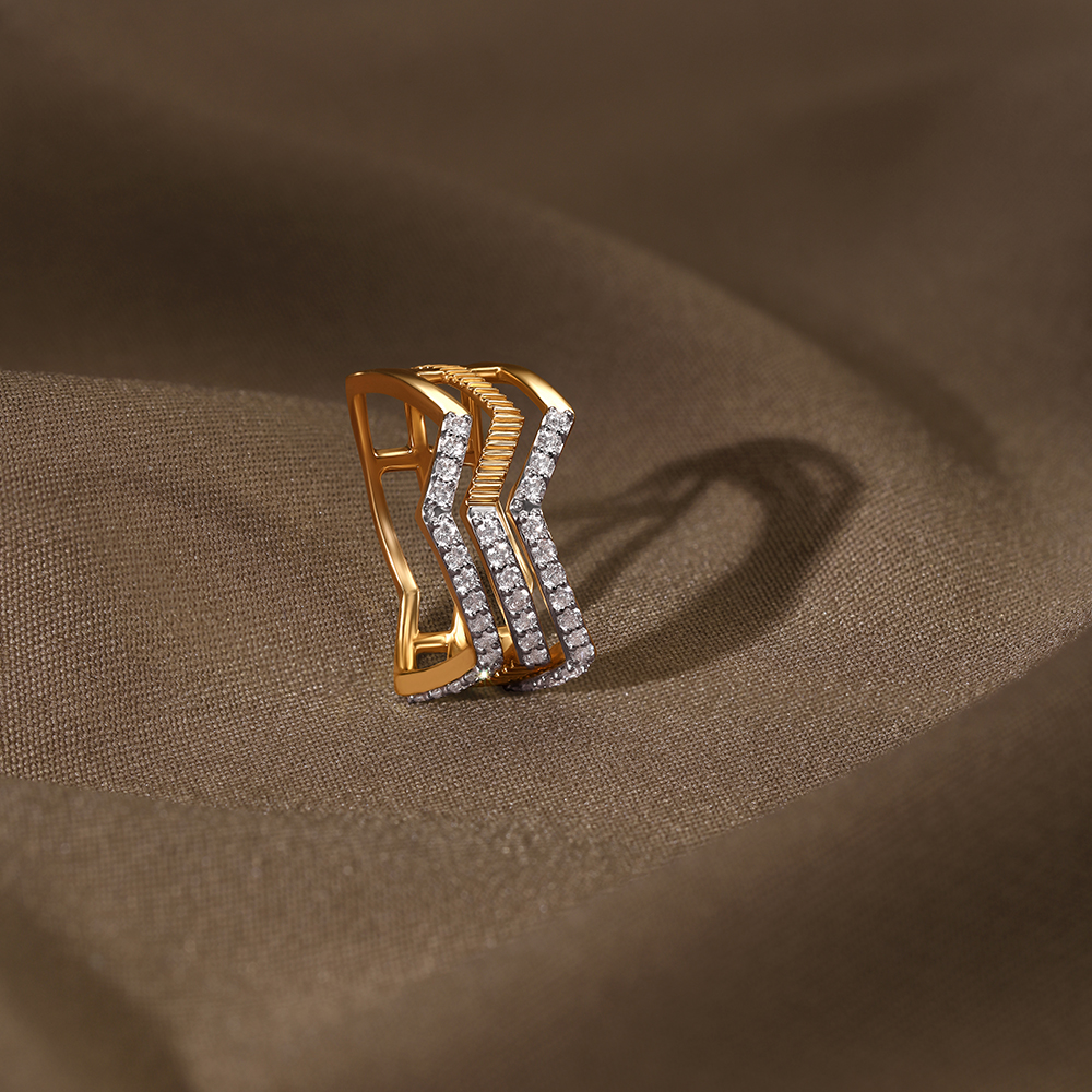 Sharp Stacked Diamond Ring
